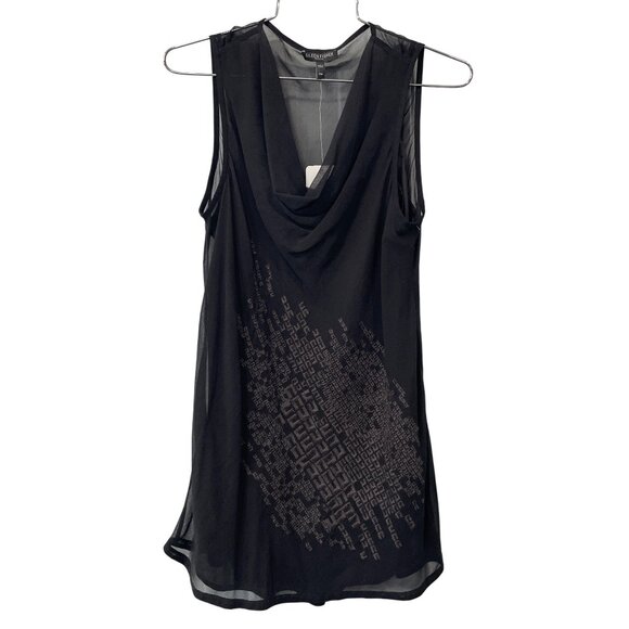 Eileen Fisher Shell Top Size Medium Petite Embroidered Sheer Silk Georgette NEW - Picture 1 of 8